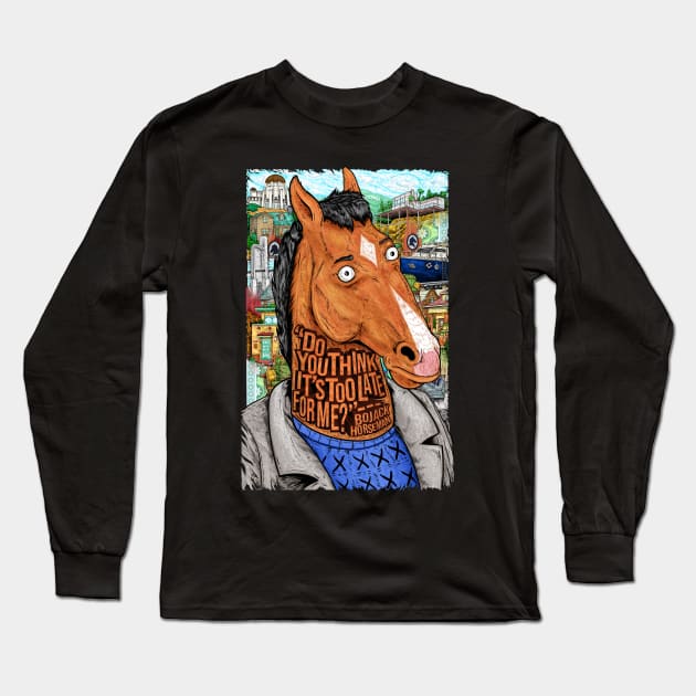 Bojack Horseman Long Sleeve T-Shirt by NateJonesDesign